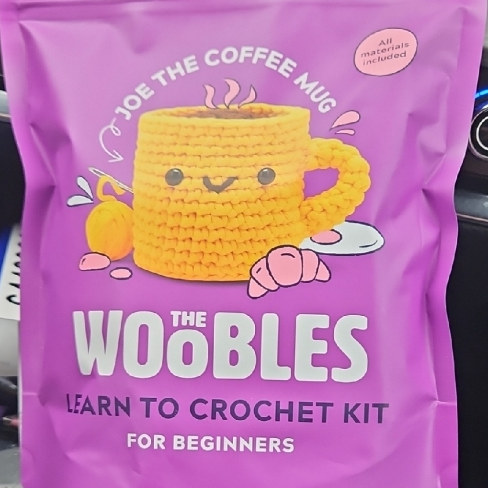 The Woobles Crochet Kit- Joe The Coffee Mug NEW